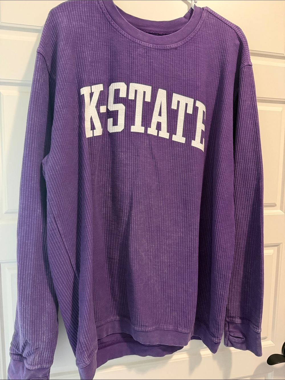 Pressbox Purple K-State Ribbed Crewneck Sweatshirt